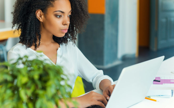 woman typing